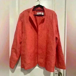 Alfred dunner Open Jacket, Lightweight quilted, Peach Coral Alfred Dunner